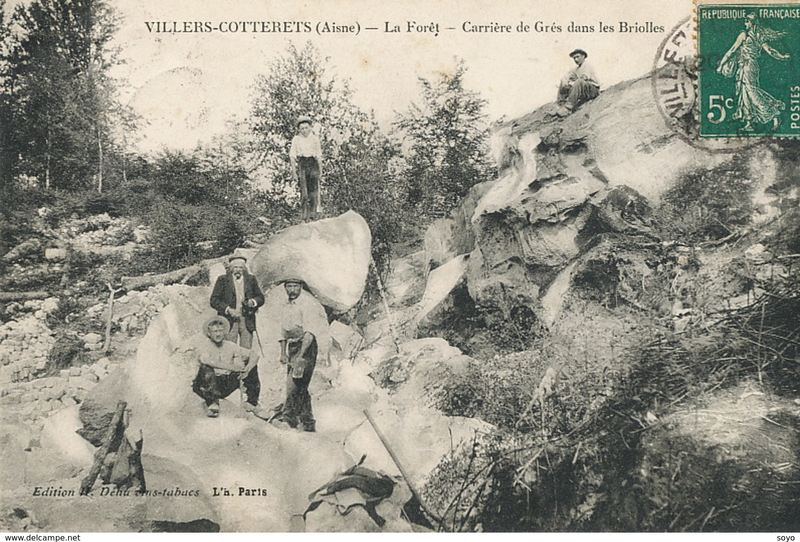 Carrière De Grès à Villers Cotteret .  Sandstone Quarry.  Casseurs De Pierre - Mines