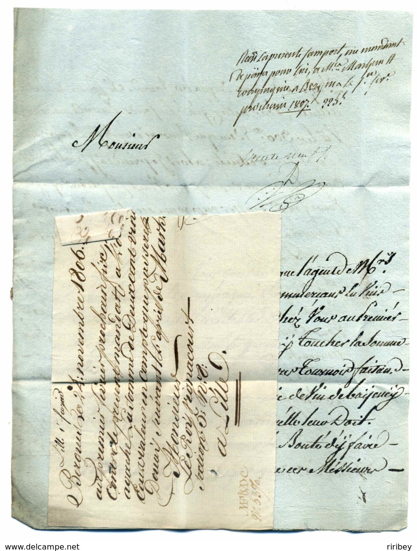 P57P DOUAI + " Franco"  Manuscrtit  / Dept Du Nord / 1807 - 1801-1848: Précurseurs XIX