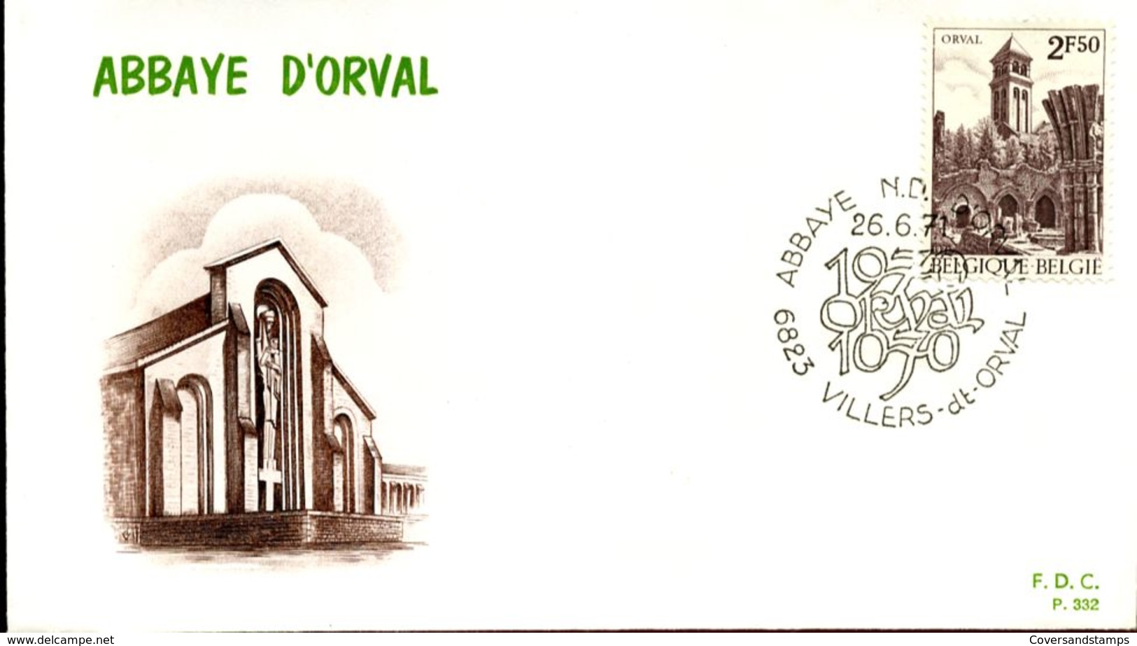 [E4398] - 1592 - FDC - Abdij Van Orval - 1971-1980