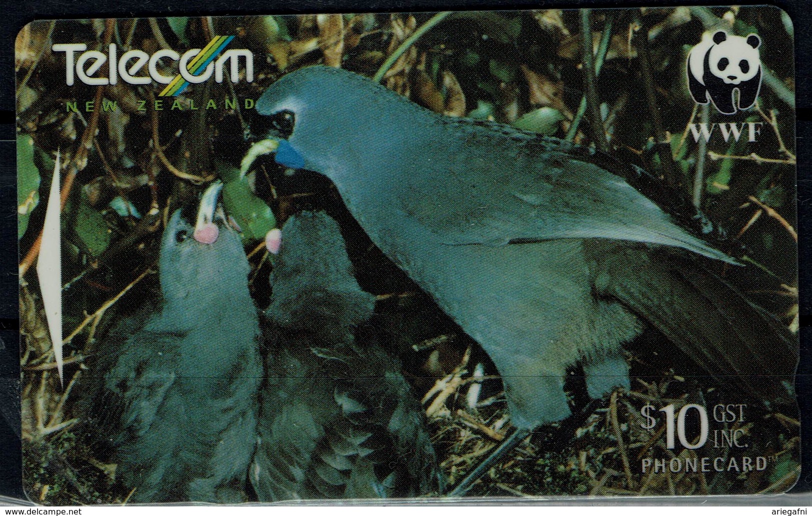NEW ZEALAND 1998 PHONECARD WWF EAGLES USED VF!! - Águilas & Aves De Presa