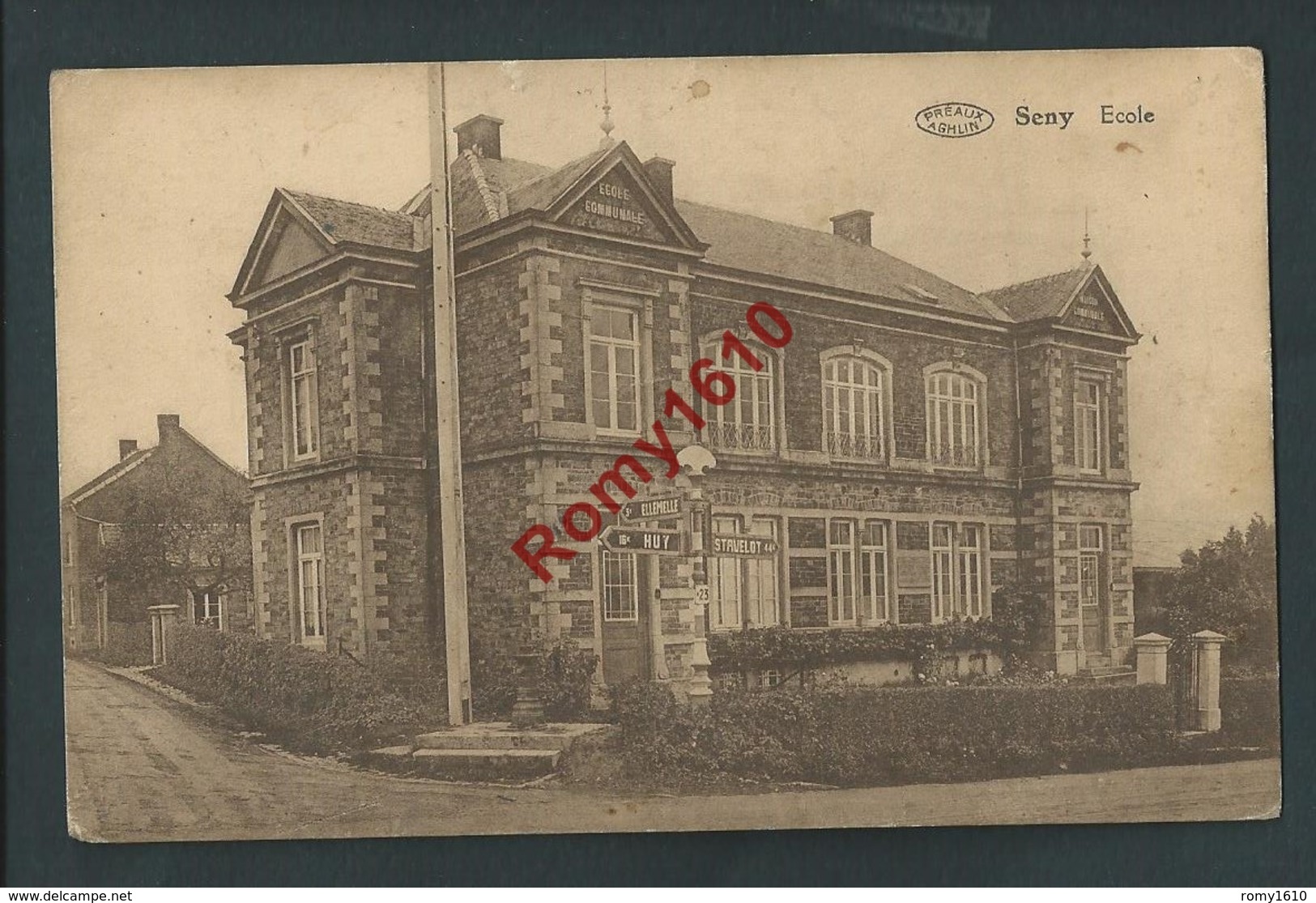 SENY. L'Ecole.  Fontaine, Panneaux De Signalisation.  2 Scans. - Tinlot