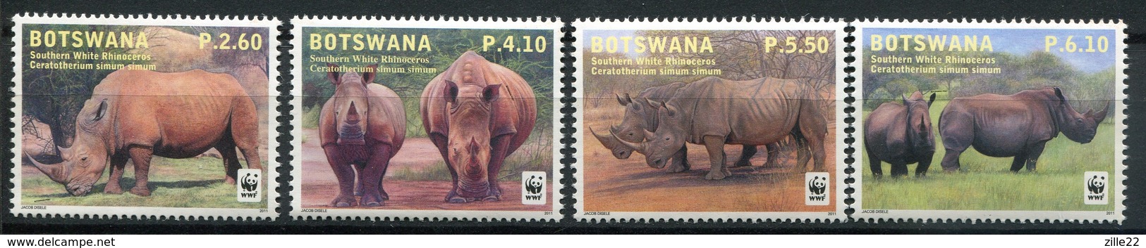 Botswana Mi# 953-6 Postfrisch MNH - Fauna WWF Rhino - Botswana (1966-...)