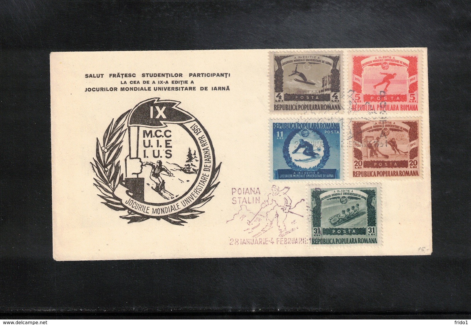 Romania 1951 World Winter Students Games - Hockey Interesting Cover - Eishockey