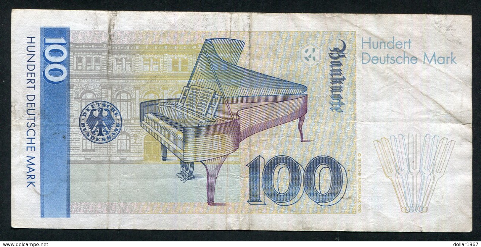 100 Dm / Deutsche Mark / Bundesbanknote 1-10-1993 (DN) - See The 2 Scans For Condition.(Originalscan ) - 100 DM