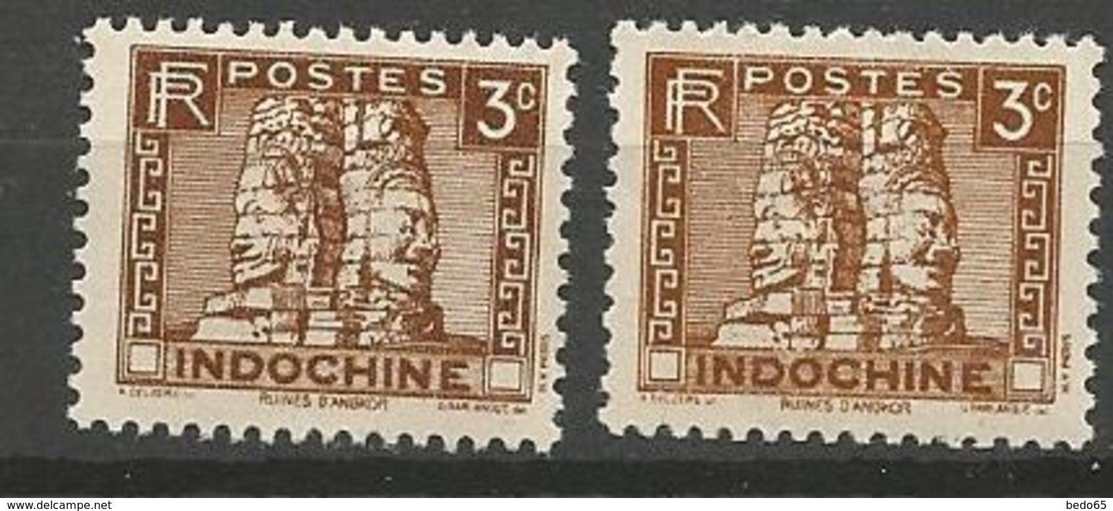 INDOCHINE N° 157 X 2 Nuances NEUF** SANS CHARNIERE  / MNH - Unused Stamps
