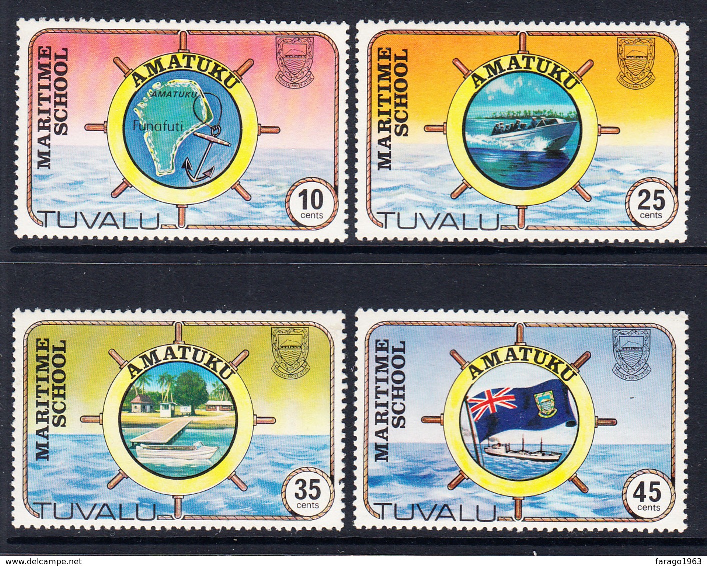 1982 Tuvalu Maritime School Education Ships Flags Complete Set Of 4 MNH - Tuvalu