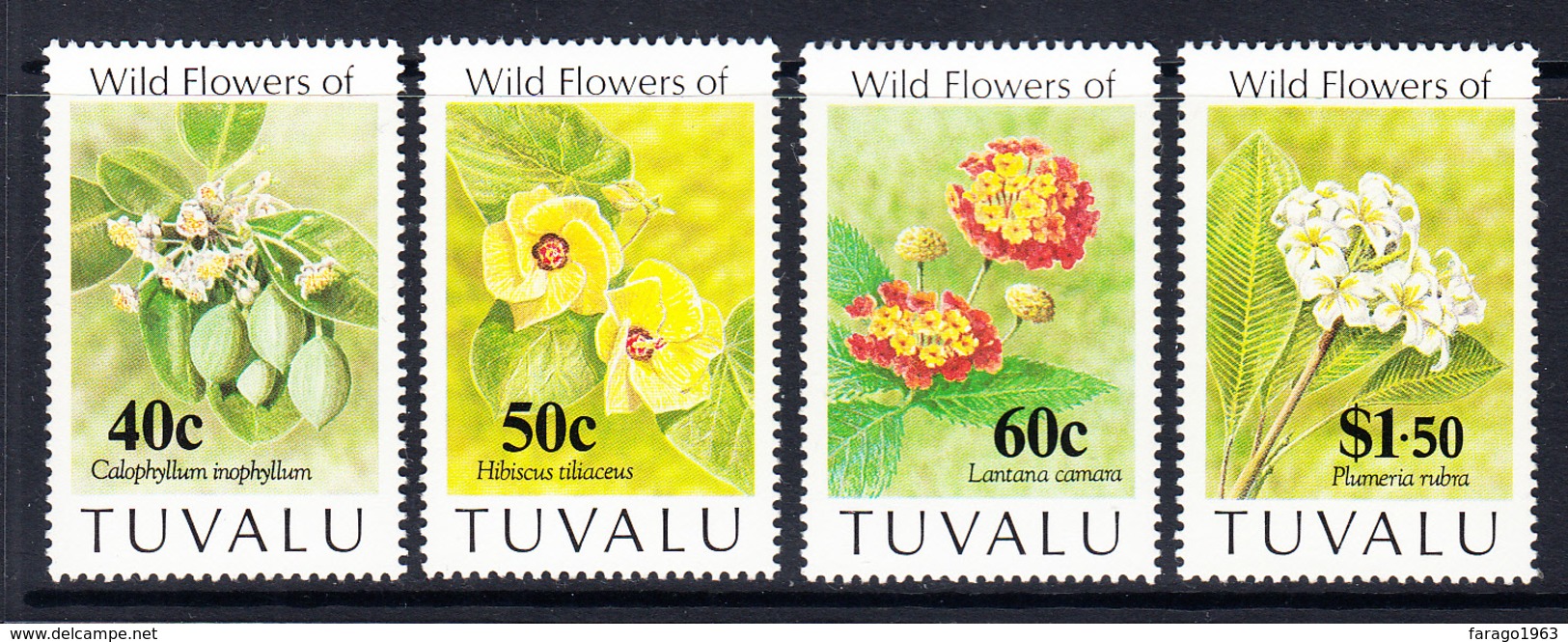 1993 Tuvalu Flowers Complete Set Of 4 MNH - Tuvalu