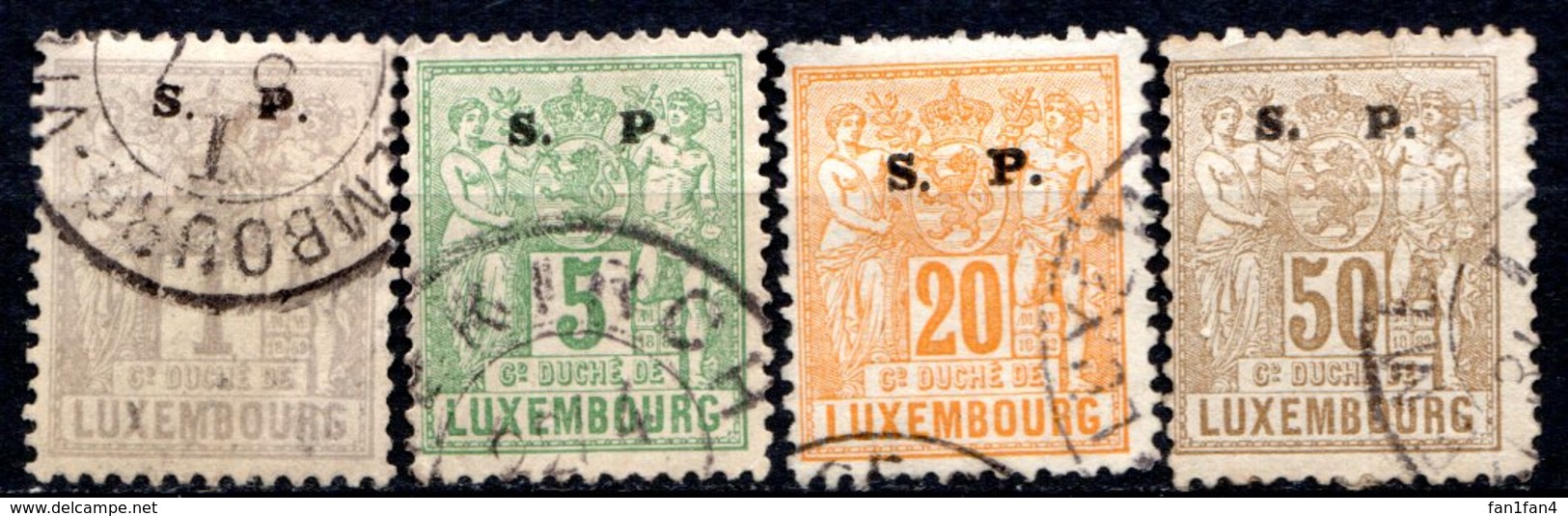 LUXEMBOURG - 1882-83 - N° 54 à 63 - (Lot De 4 Valeurs Différentes) - (Surchargé : S.   P.) - Service