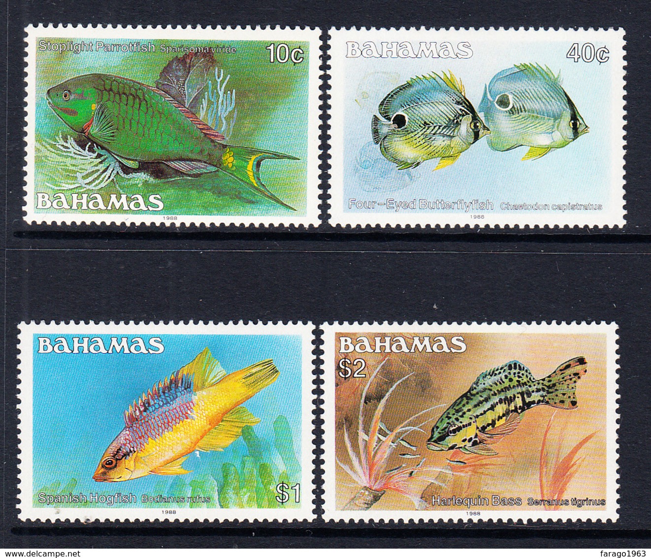 1988 Bahamas Fish Definitive REPRINTS  Complete Set Of 4 MNH  ** DIFFICULT ** - Bahamas (1973-...)