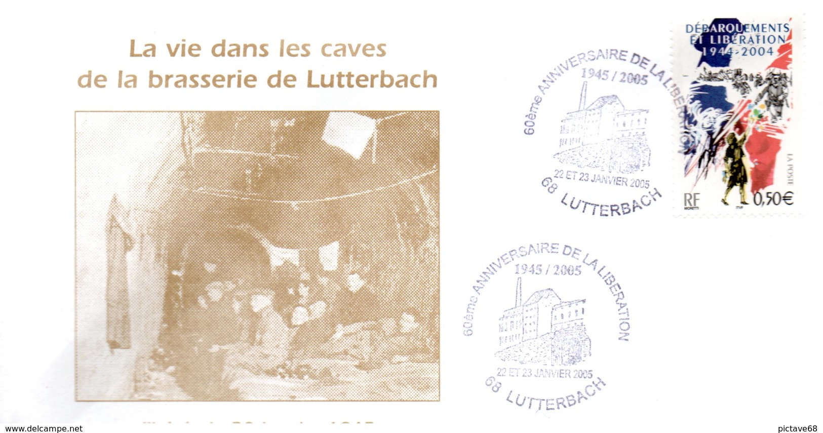 FRANCE / ENVELOPPE 60è ANNIVERSAIRE DE LA LIBERATION DE LUTTERBACH 1945/2005 - Commemorative Postmarks