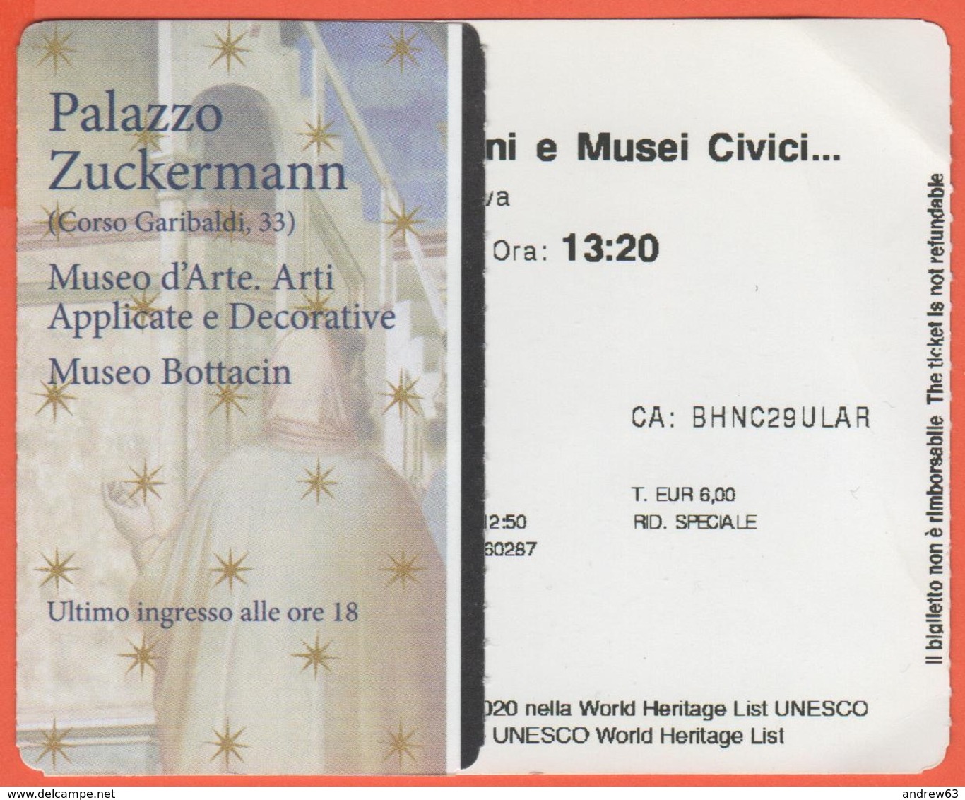 PADOVA - Cappella Degli Scrovegni - Musei Civici - Biglietto D'ingresso, Palazzo Zuckermann - Usato - Tickets - Entradas