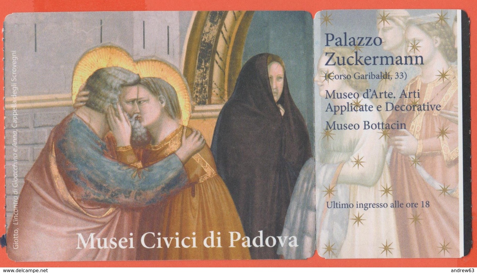 PADOVA - Cappella Degli Scrovegni - Musei Civici - Biglietto D'ingresso, Palazzo Zuckermann - Usato - Tickets D'entrée