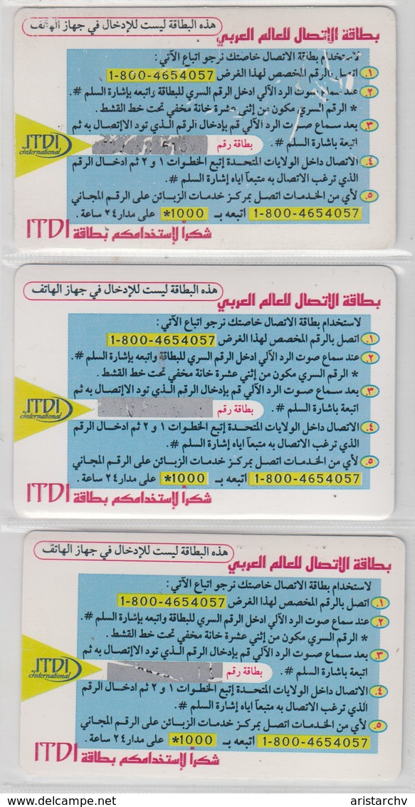 PALESTINE 20 50 100 $ 3 MINT PHONE CARDS - Palästina