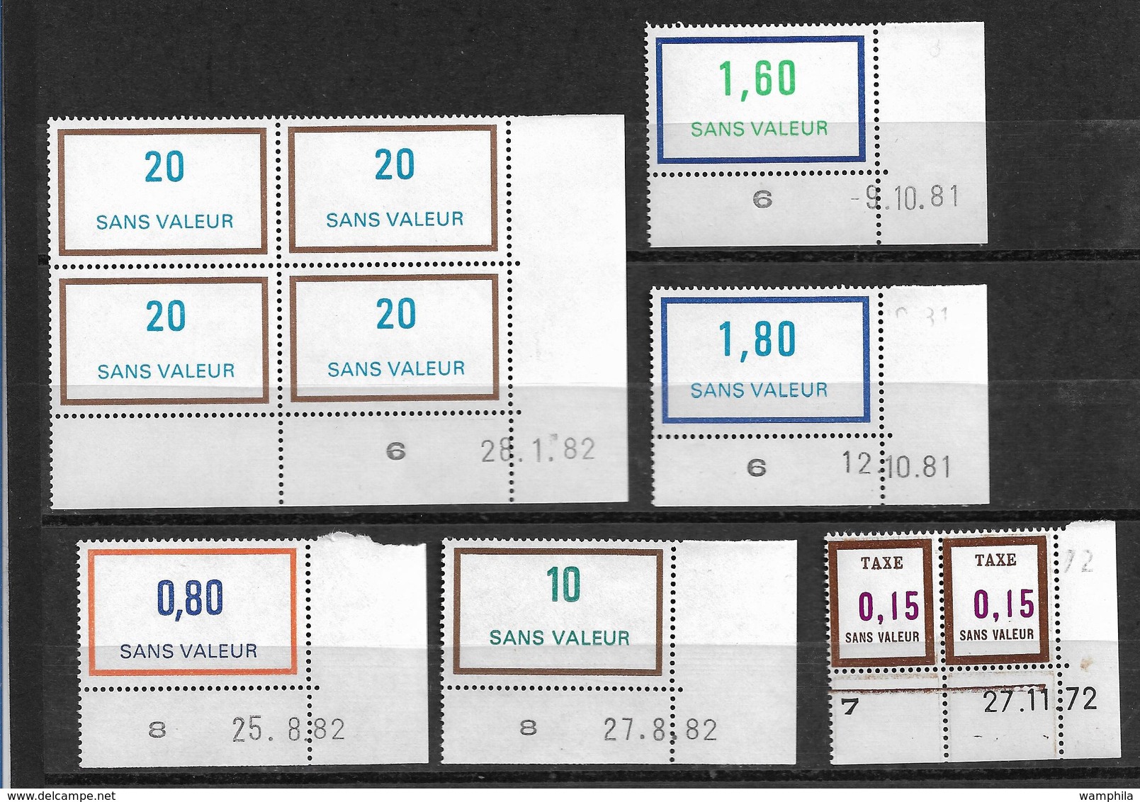 France Un Lot De Timbres Fictifs **avec Coin Datés - Finti