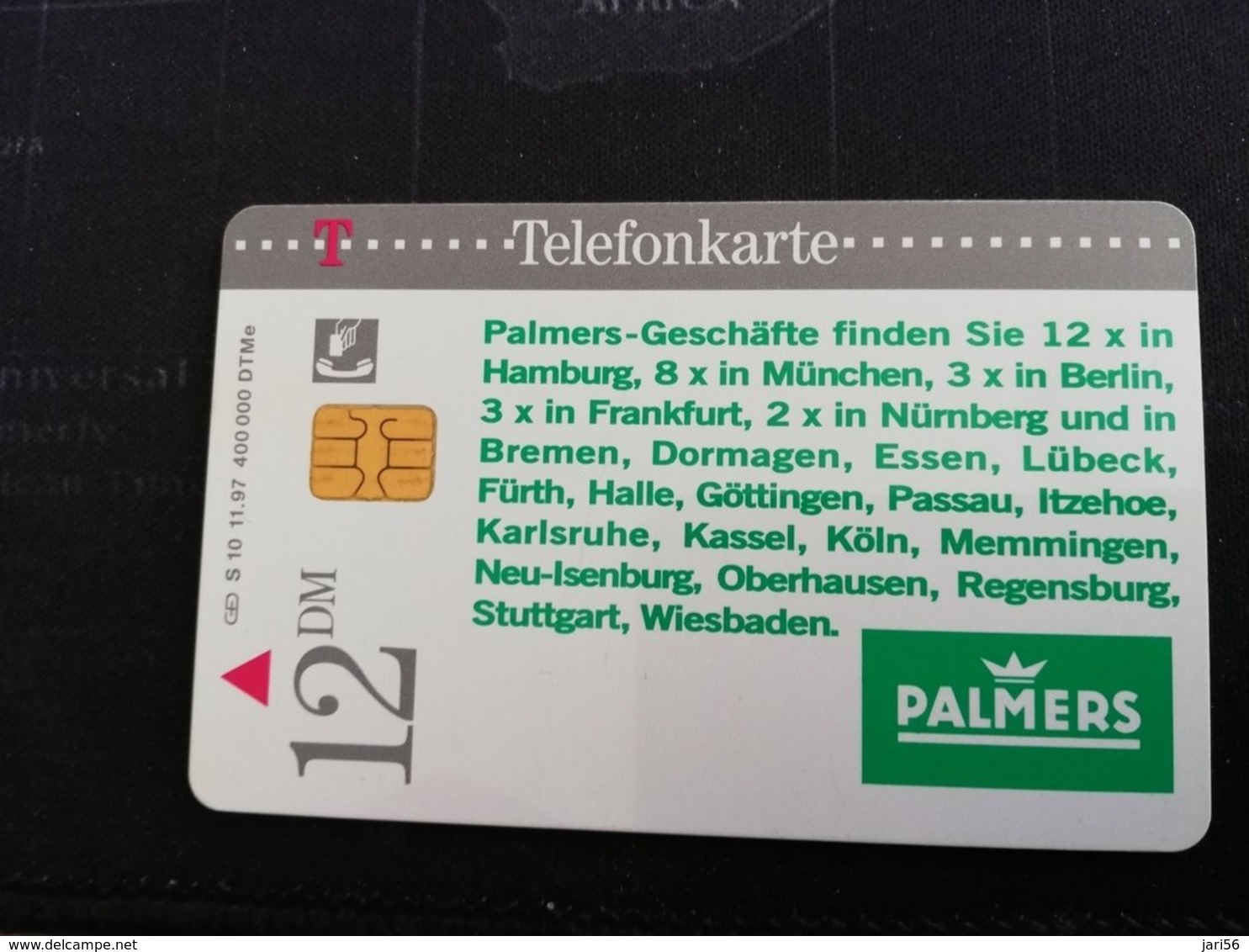 NICE USED CARD  PALMERS  2  12 DM CARD  ** 921** - S-Series: Schalterserie Mit Fremdfirmenreklame