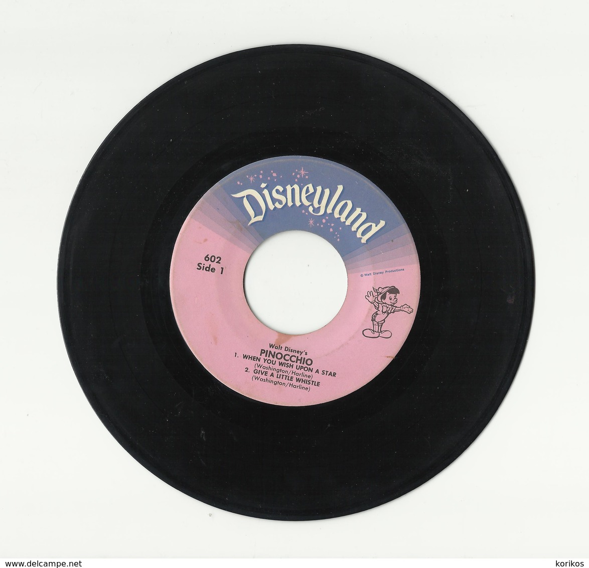 PINOCCHIO – DISNEYLAND RECORDS - VINYL 602 – 1970 - MUSIC SONGS - CHILD - Niños