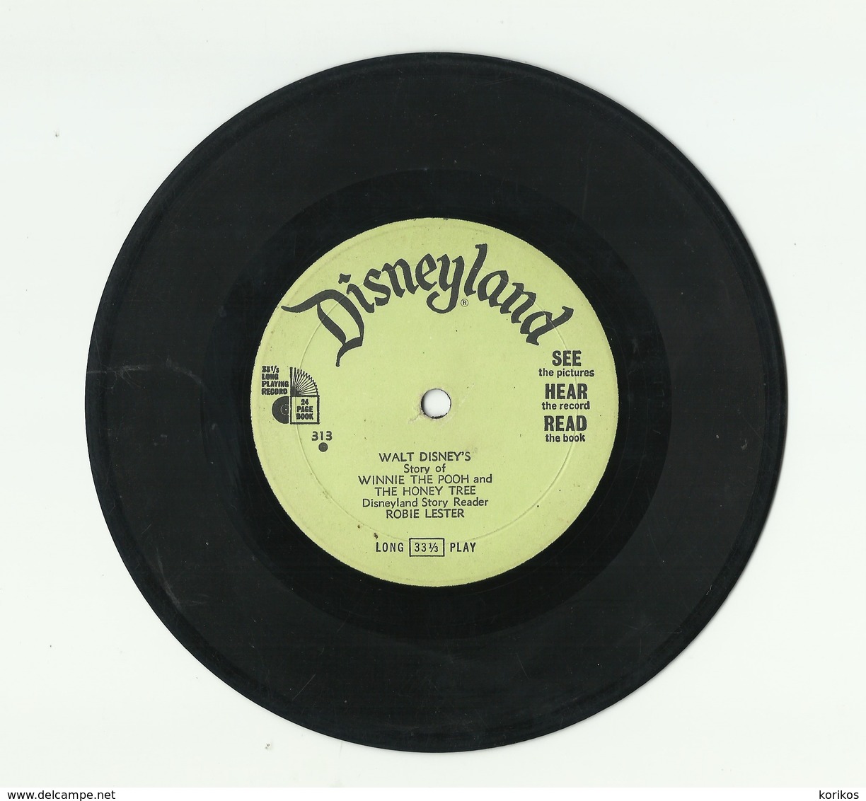 WINNIE THE POOH AND THE HONEY TREE – DISNEYLAND RECORDS – VINYL – 313 - 1966 – ROBIE LESTER - Niños