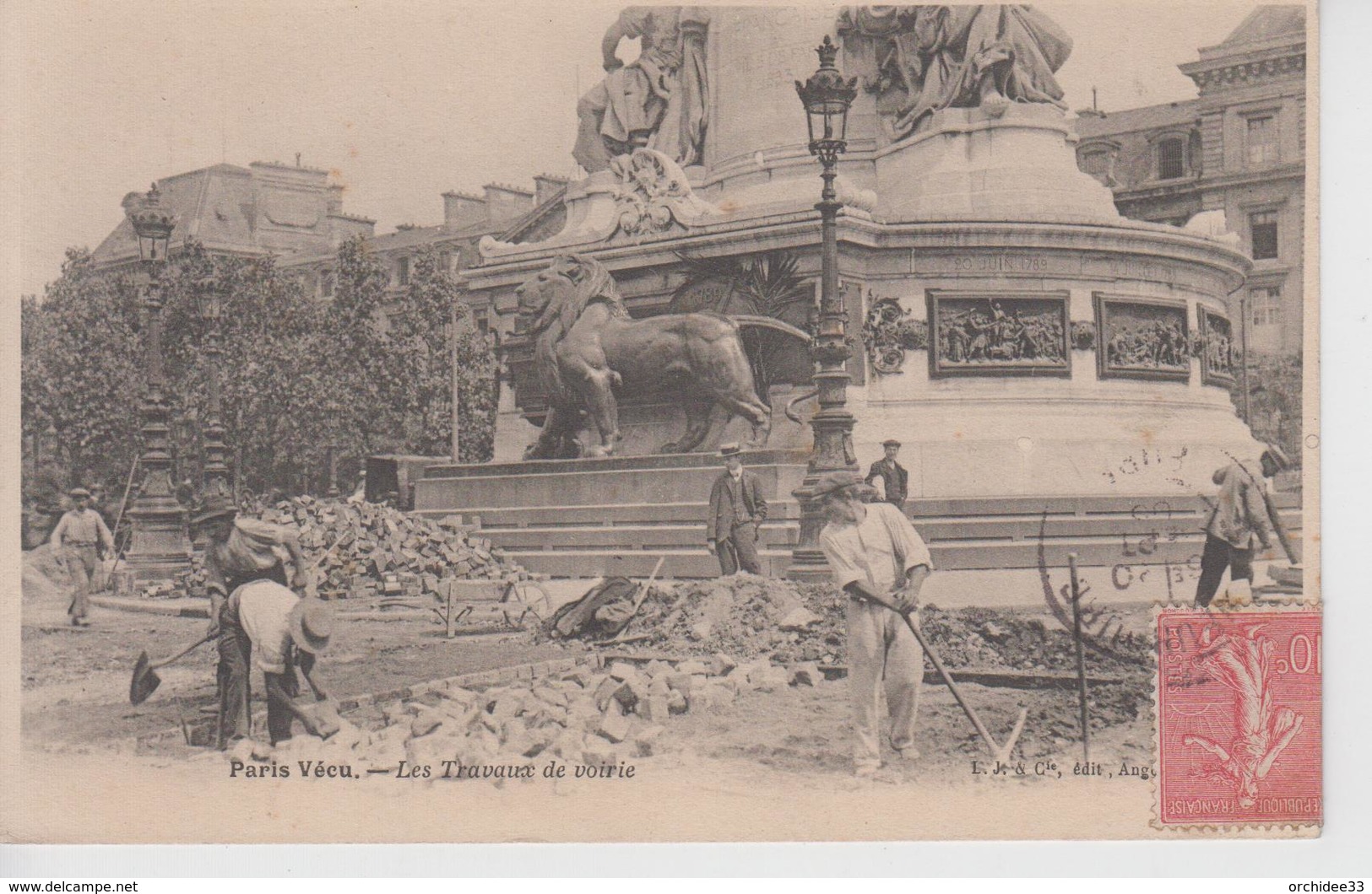 CPA Paris Vécu - Les Travaux De Voirie (très Belle Scène) - Artigianato Di Parigi