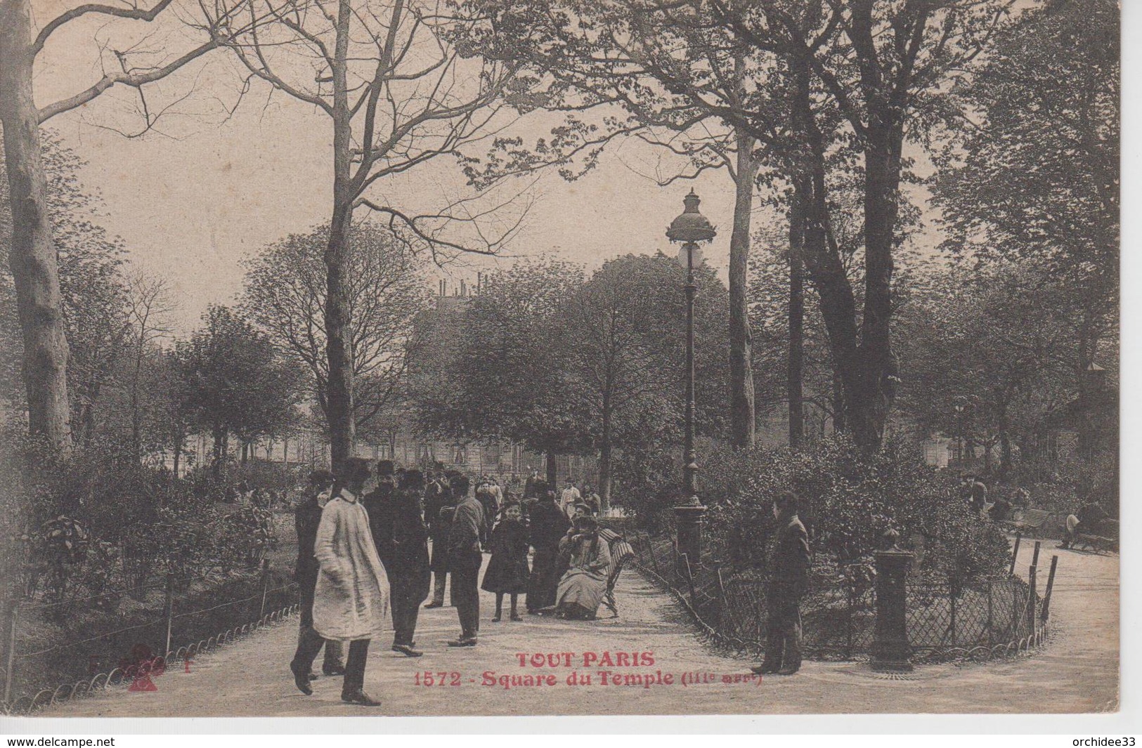 CPA Tout Paris - Square Du Temple (très Jolie Scène) - Arrondissement: 03