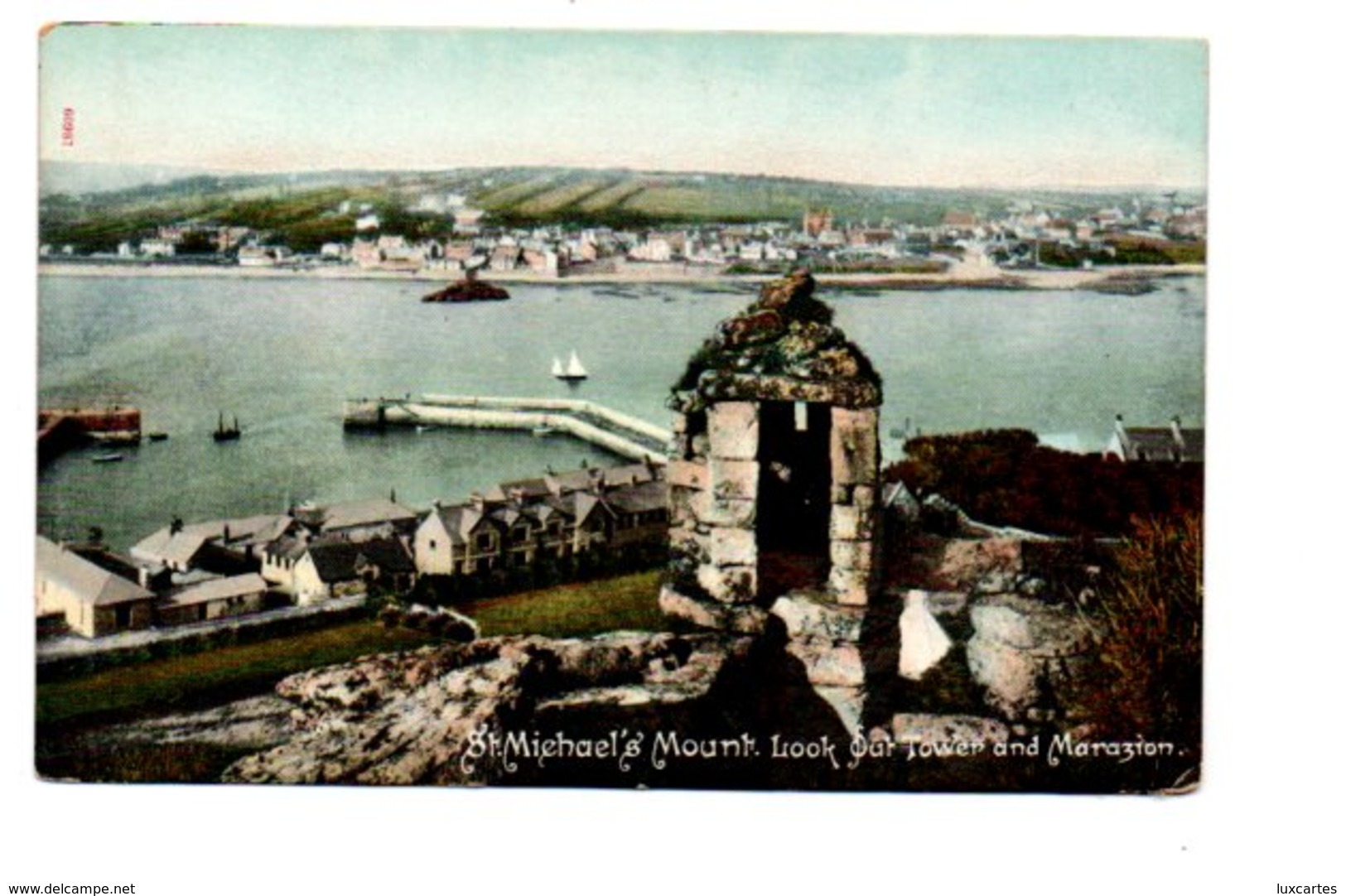 ST MICHAEL' S MOUNT. LOOK AT TOWER AND MARAZION. - St Michael's Mount