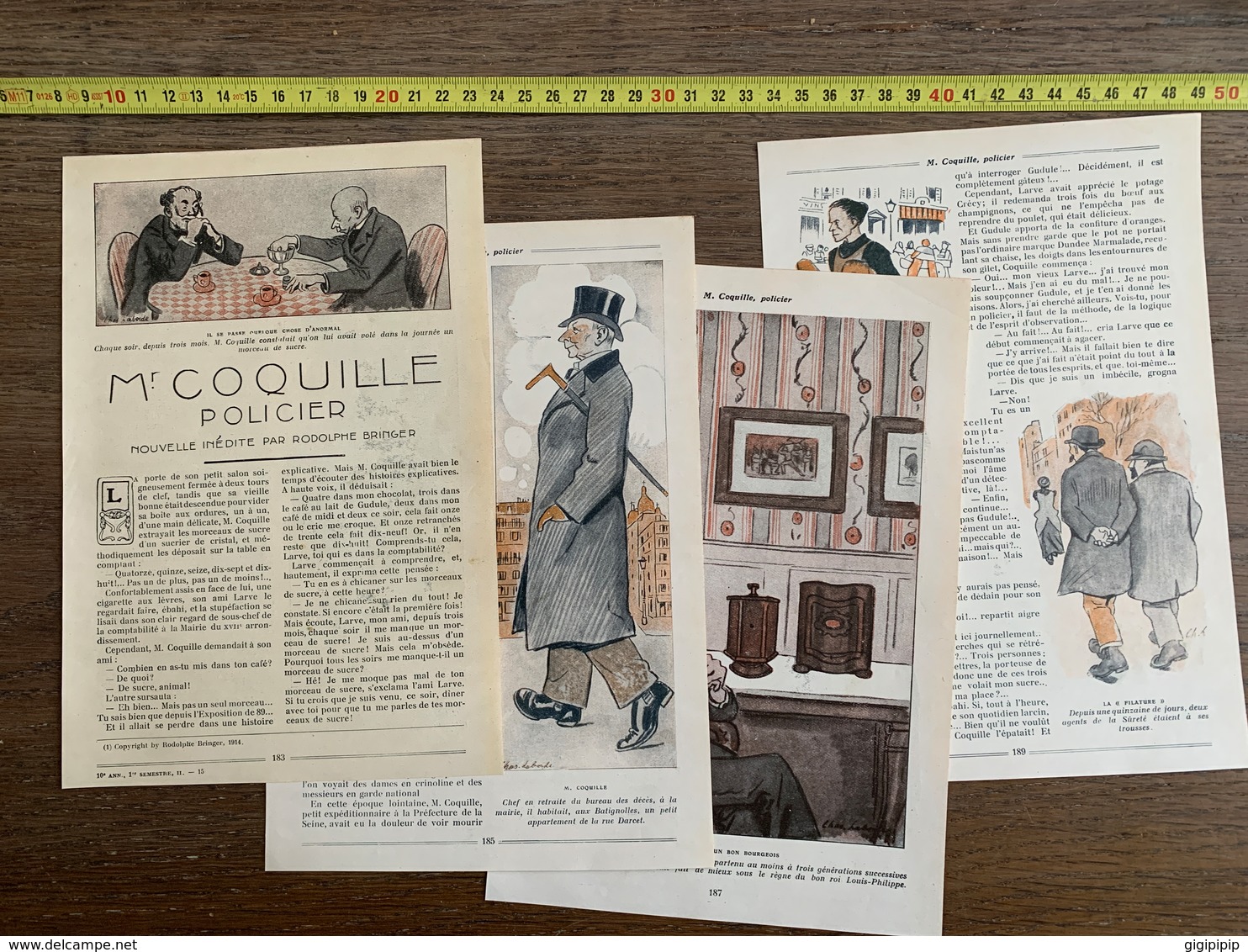 1914 JST MR COQUILLE POLICIER RODOLPHE BRINGER DESSINS LABORDE - Collections
