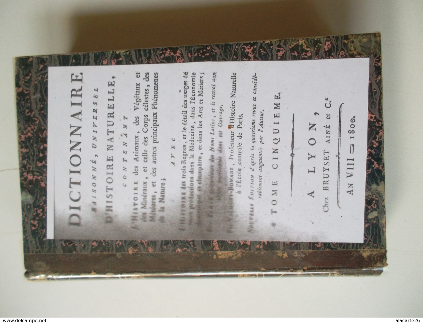 DICTIONNAIRE RAISONNE UNIVERSEL D'HISTOIRE NATURELLE TOME CINQUIEME - Dictionaries