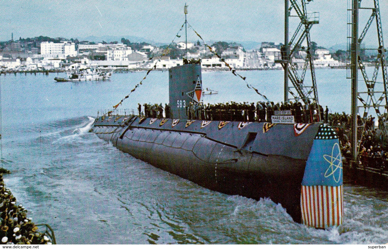 SOUS-MARIN / SUBMARINE " SARGO " LAUNCHED TO THE WATER / LANCEMENT À L'EAU - VALLEJO / CALIFORNIA - 10 OCT. 1957 (ae355) - Sous-marins