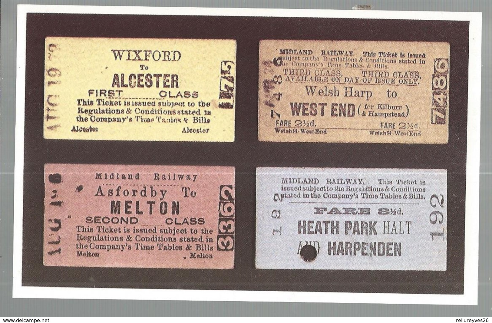 CPSM- Th. Transp. N°169, A Selection Of Tickets From The Midland Railway , Ed. Dalkeith - Autres & Non Classés