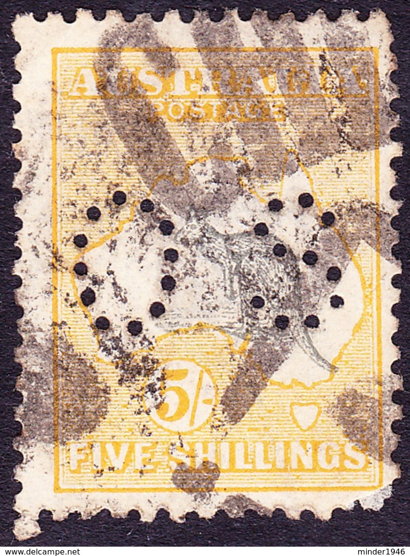 AUSTRALIA 1915 KGV 5/- Grey & Yellow SGO50 Used - Dienstzegels