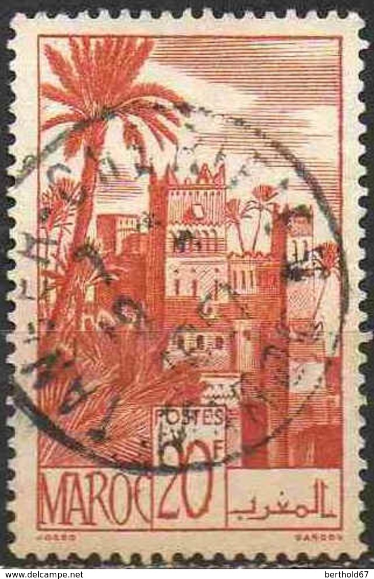 Maroc (Prot.Fr) Poste Obl Yv:264 Mi 265 Yv:0,5 Euro Kasbah De Tifoultout (TB Cachet Rond) - Used Stamps