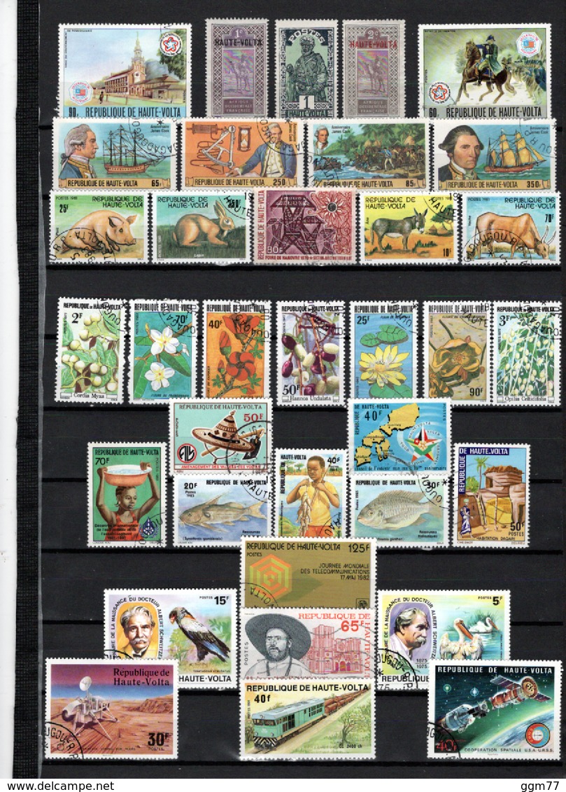 55 TIMBRES HAUTE VOLTA OBLITERES & NEUFS ** & * DE 1920 à 1984      Cote : 27,45 € - Usados