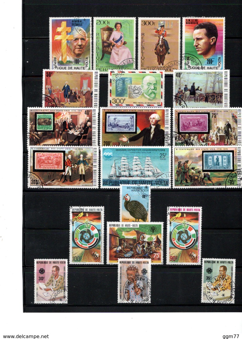 55 TIMBRES HAUTE VOLTA OBLITERES & NEUFS ** & * DE 1920 à 1984      Cote : 27,45 € - Used Stamps