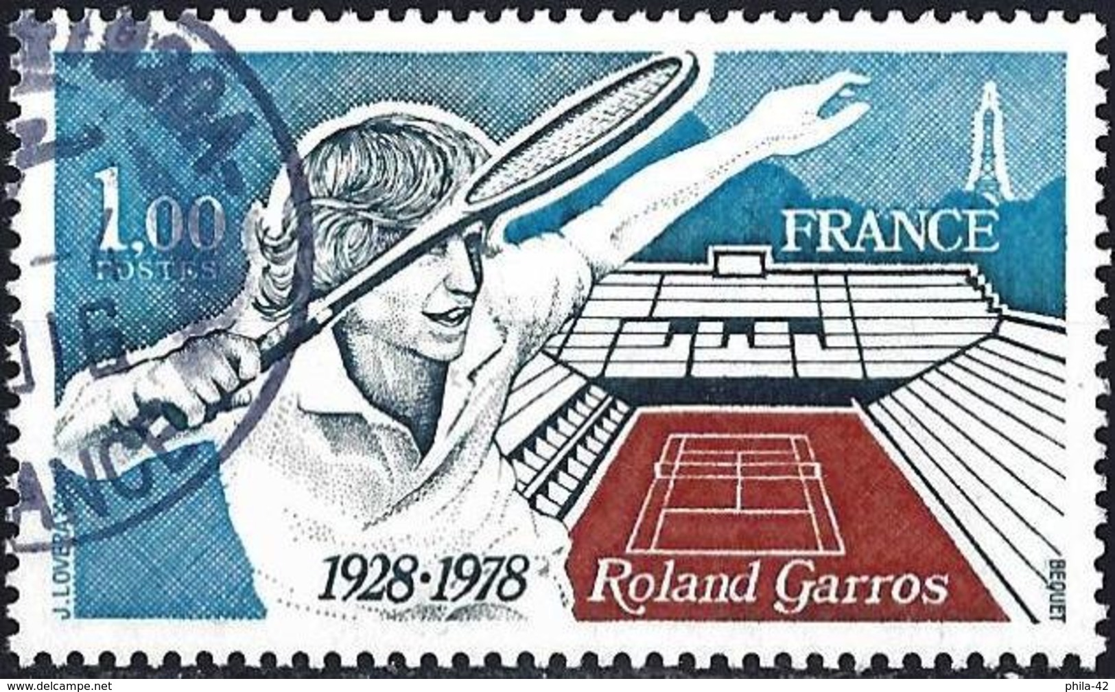 France 1978 - Mi 2102 - YT 2012 ( Tennis : Roland Garros ) - Gebraucht