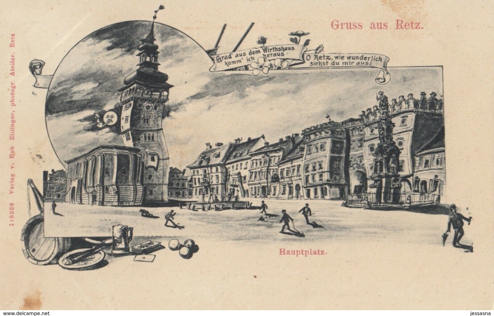 AK - Gruss Aus RETZ - Feuchtfröhliche Trinkerkarte 1910 - Hollabrunn