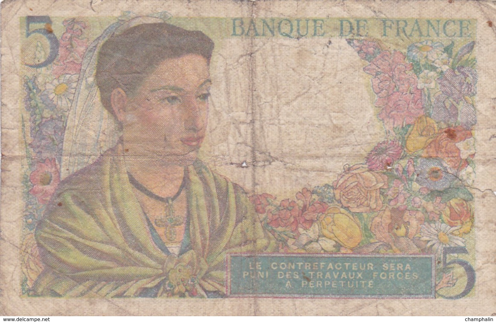 France - Billet De 5 Francs Type Berger - 22 Juillet 1943 - 5 F 1943-1947 ''Berger''