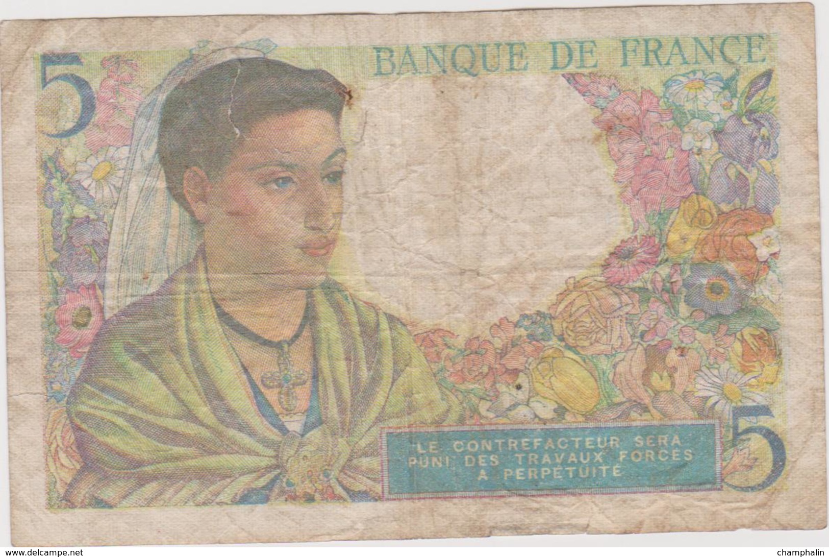 France - Billet De 5 Francs Type Berger - 22 Juillet 1943 - 5 F 1943-1947 ''Berger''