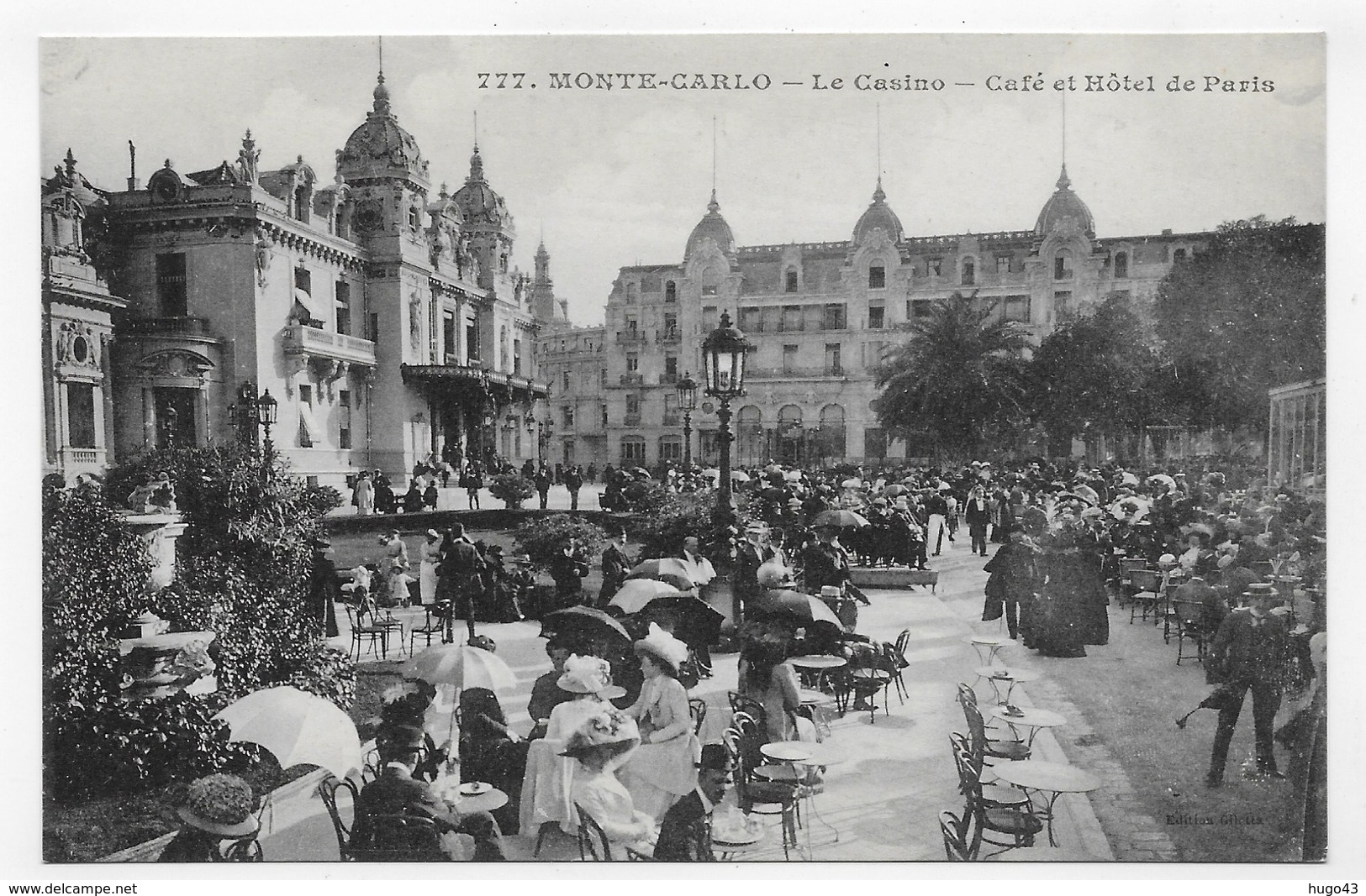 MONTE CARLO - N° 777 - LE CASINO - CAFE ET HOTEL DE PARIS AVEC PERSONNAGES - CPA  NON VOYAGEE - Cafés & Restaurants