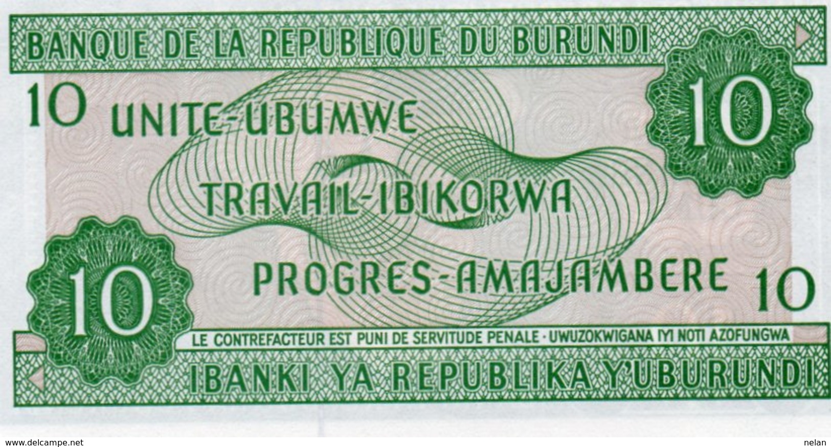 BURUNDI 10 FRANCS 2005 P-33e.1 UNC - Burundi