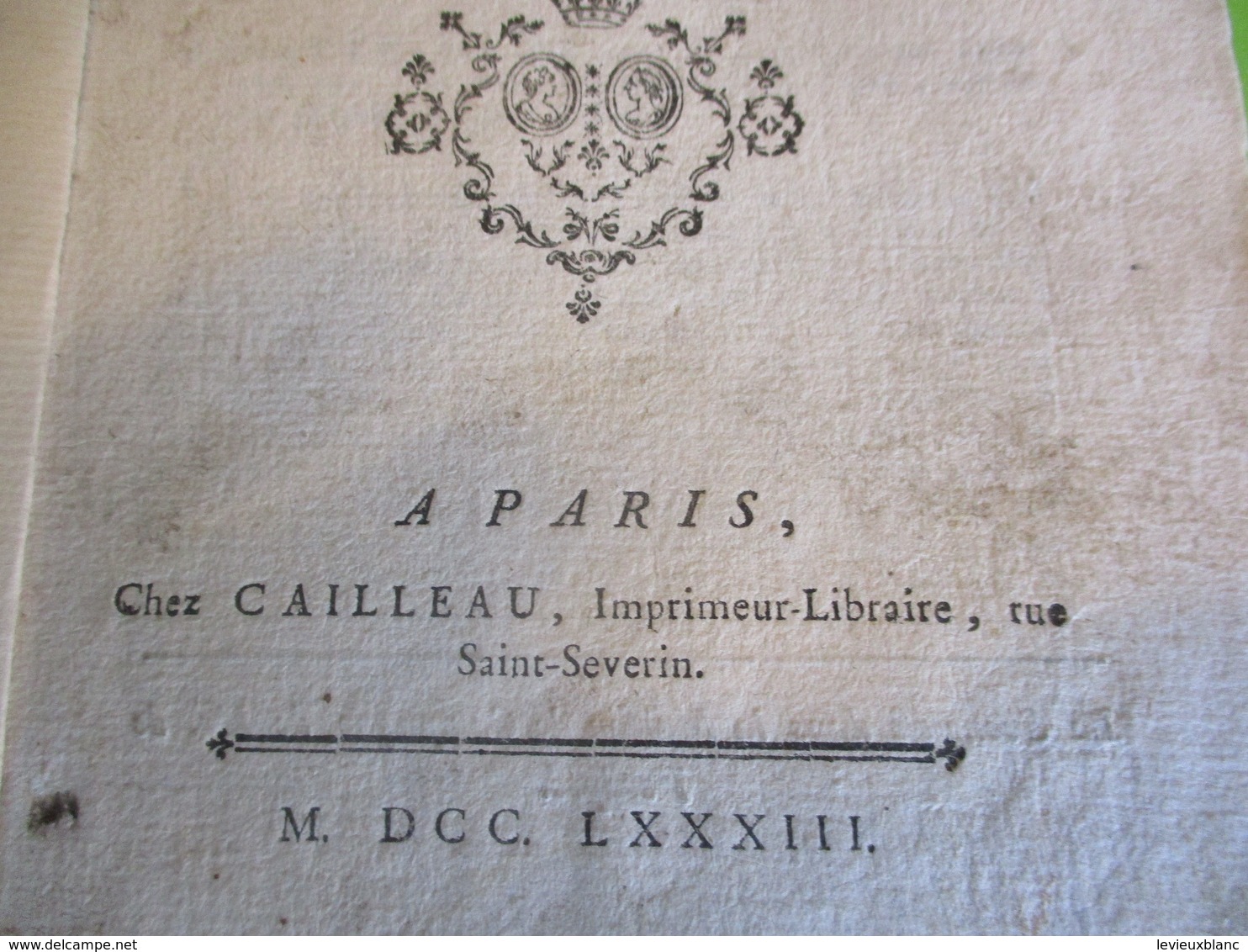 Fascicule Théâtre/"Le Mensonge Excusable"/Comédie En Un Acte Et En Prose/C.J. GUILLEMAIN/ Cailleau/1783        FAT15 - 1701-1800