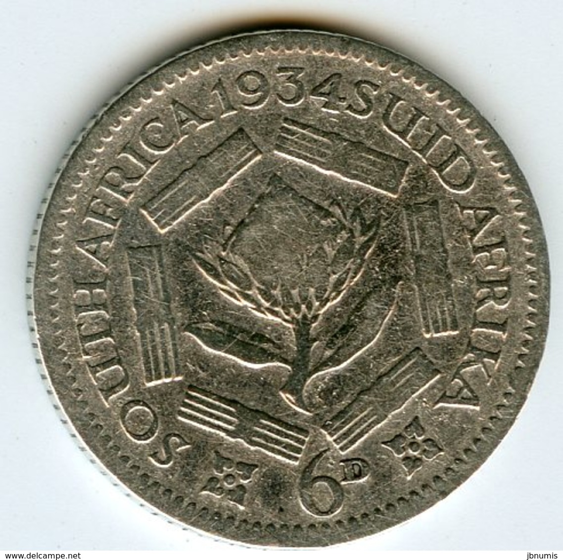 Afrique Du Sud South Africa 6 Pence 1934 Argent KM 16.2 - Afrique Du Sud