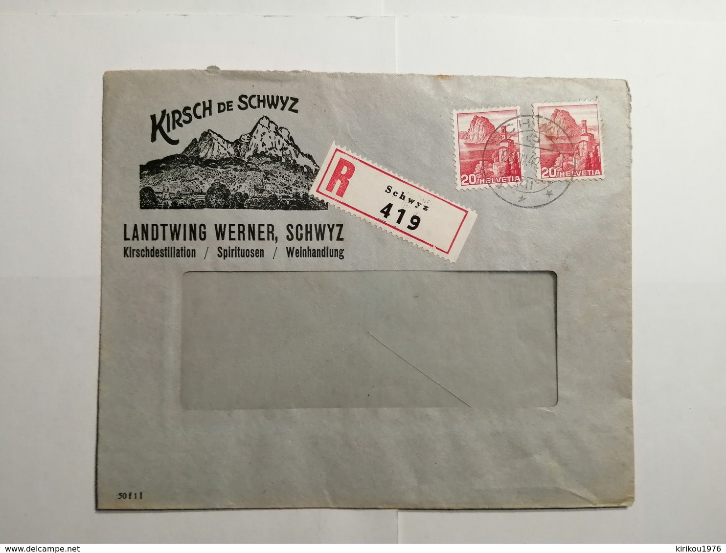 Umschlag 1942 Kirsch De Schwyz - Lettres & Documents