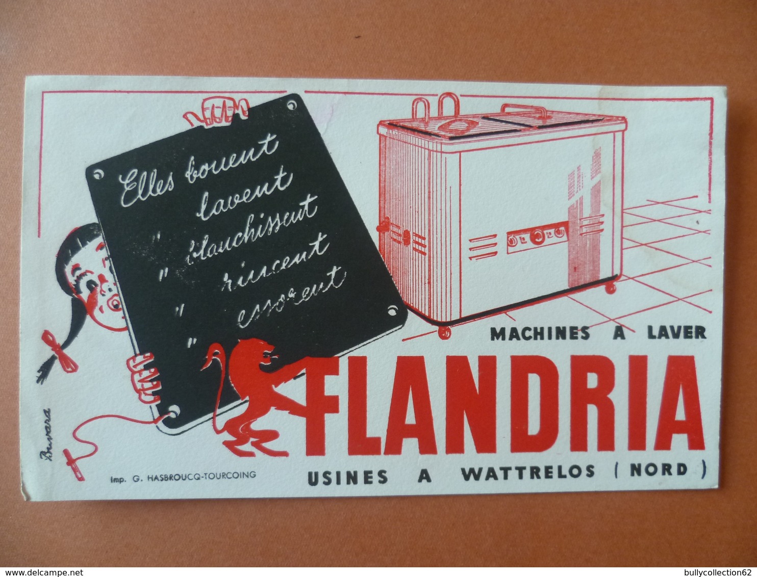 Buvard  Machine A Laver FLANDRIA A WATTRELOS - Autres & Non Classés