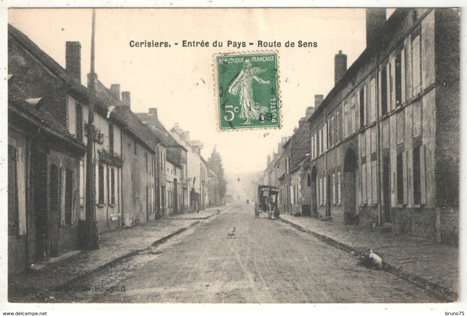89 - CERISIERS - Entrée Du Pays - Route De Sens - Collection Pouyad - 1909 - Cerisiers