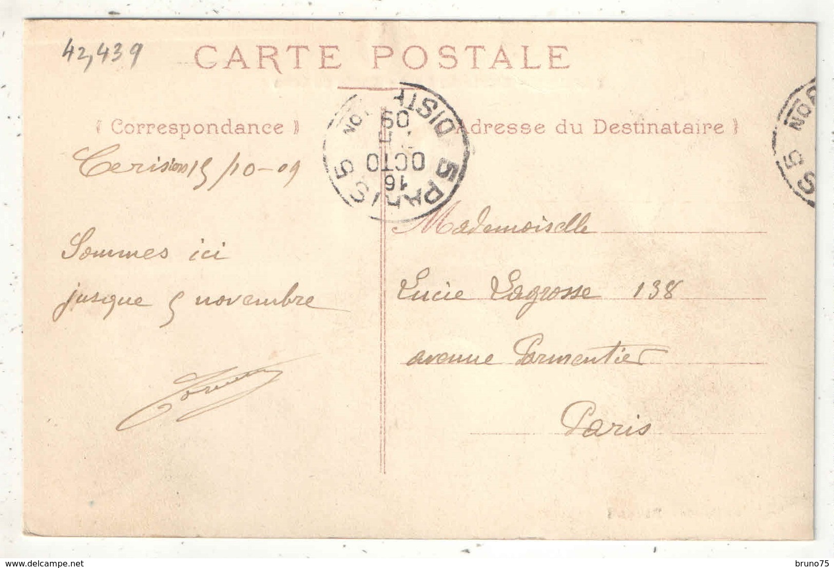 89 - CERISIERS - Entrée Du Pays - Route De Sens - Collection Pouyad - 1909 - Cerisiers