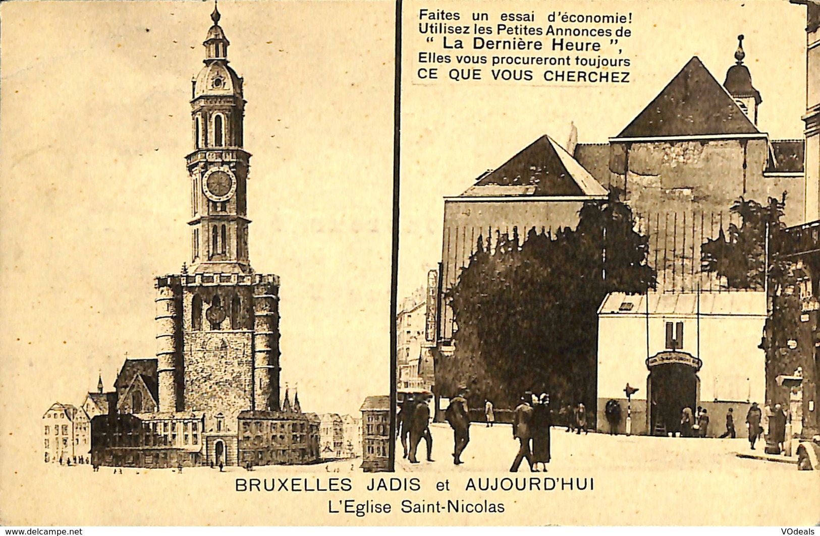 025 408 - CPA - Belgique - Bruxelles - Jadis Et Aujourd'hui - L'Eglise Saint-Nicolas - Squares