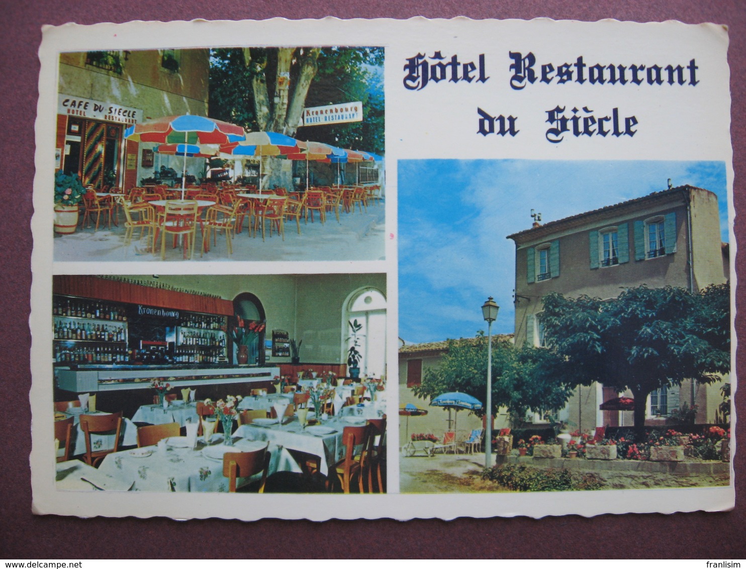 CPA CPSM PHOTO 84 MAZAN Hotel Restaurant Du Siecle CARTE PUBLICITAIRE MULTIVUES 1970 80 Canton PERNES LES FONTAINES - Mazan