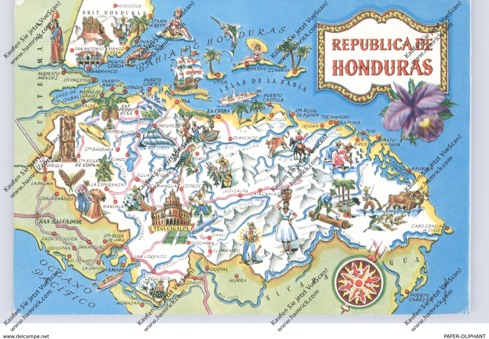 HONDURAS - MAP - Honduras