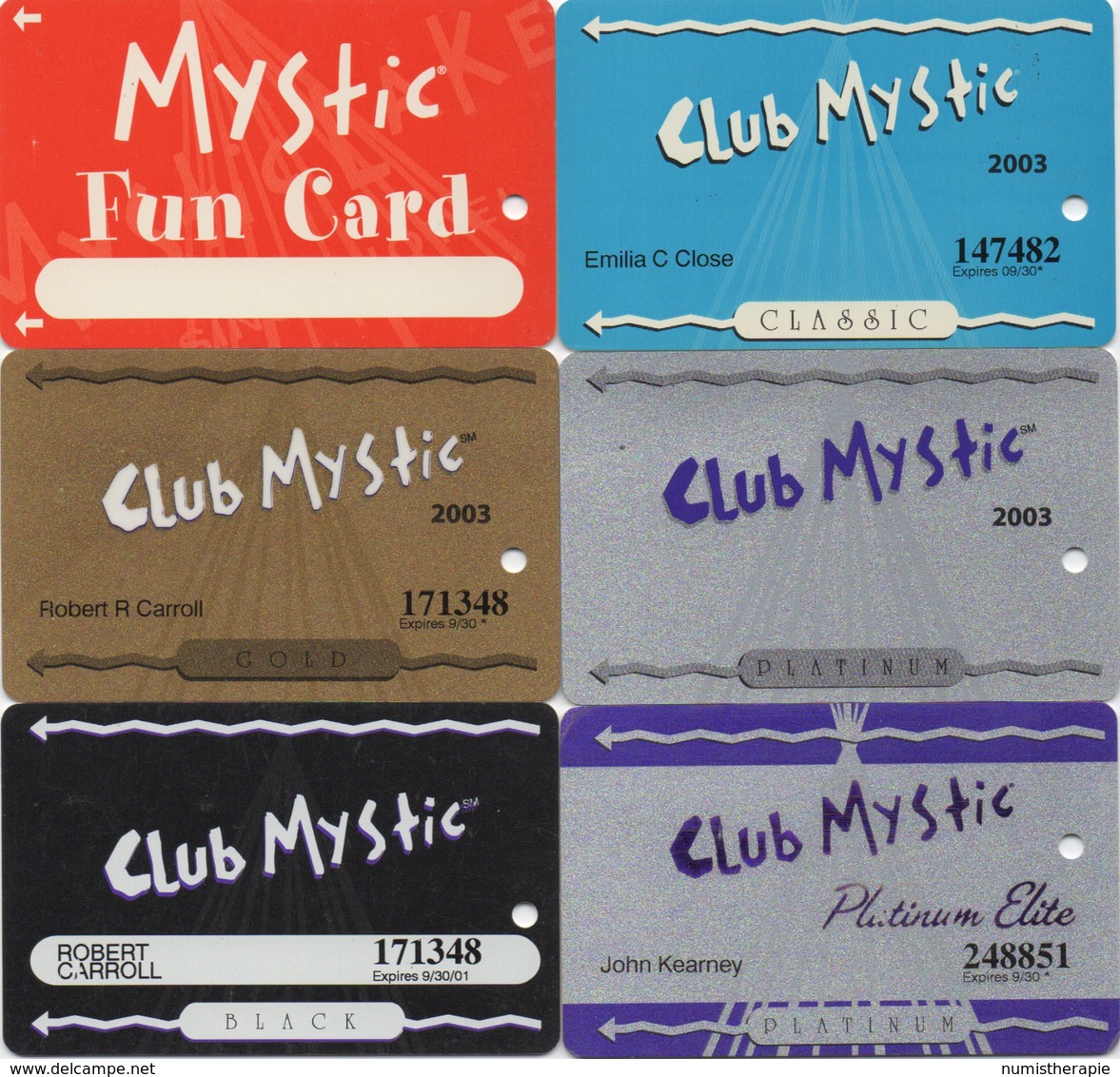 Série De 6 Cartes : Mystic Lake Casino : Prior Lake MN - Casinokarten