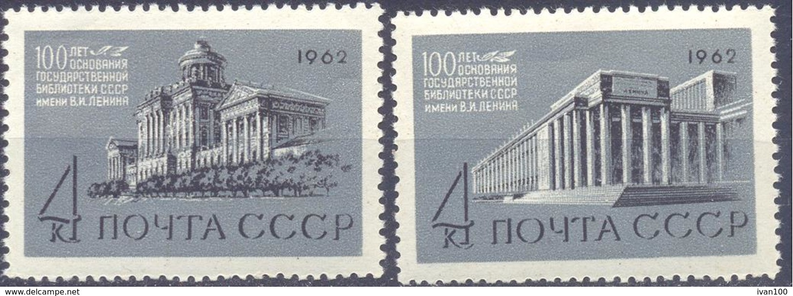 1962.USSR/Russia, Centenary Of Lenin's Public Library, 2v, Mint/** - Nuovi
