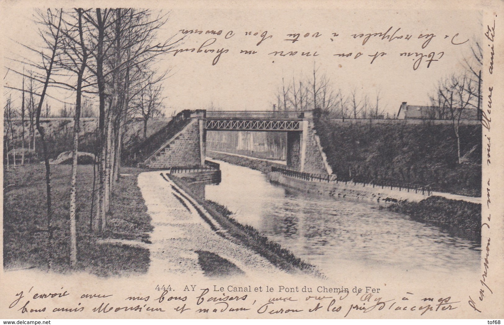 Ay Le Canal Et Le Pont Du Chemin De Fer - Ay En Champagne